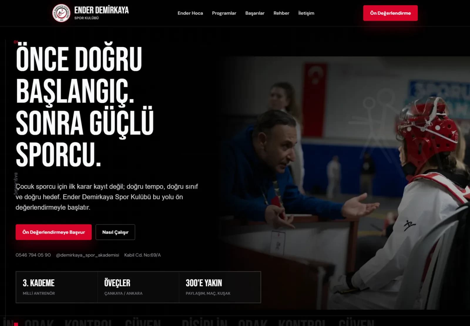 Ender Demirkaya Spor Kulübü canlı web sitesi