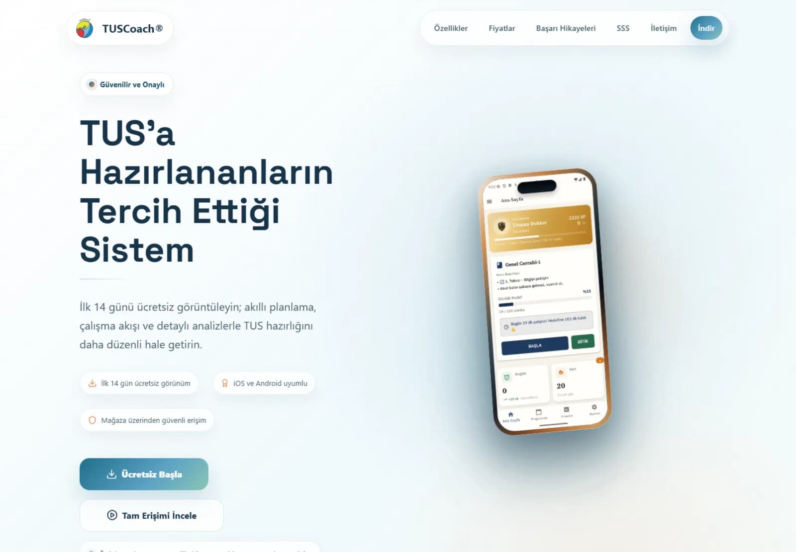 TUSCoach web sitesi ve mobil uygulama deneyimi